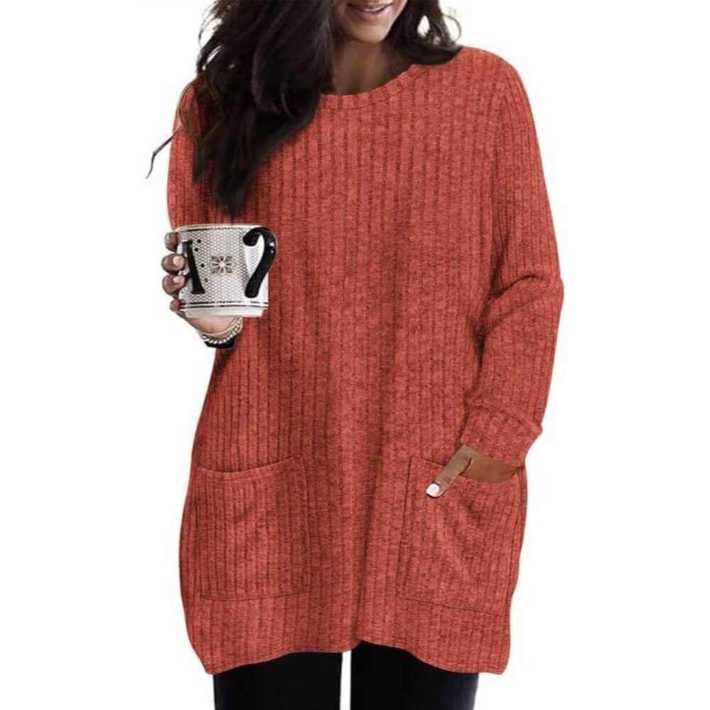 Plus Size Long Sleeve Fall Shirts Oversized Sweaters Casual Tops